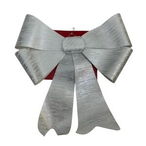 Place & Time‎ Metallic Silver Jumbo Bow 20in x 26in Christmas Holiday Decor